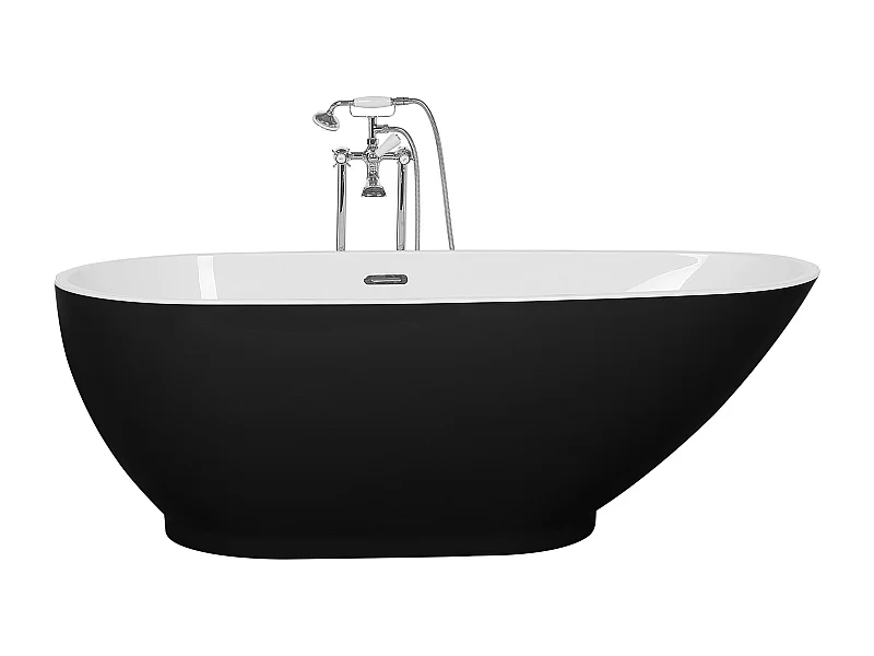 Baignoire îlot GUIANA 173 x 82 cm Noir/blanc
