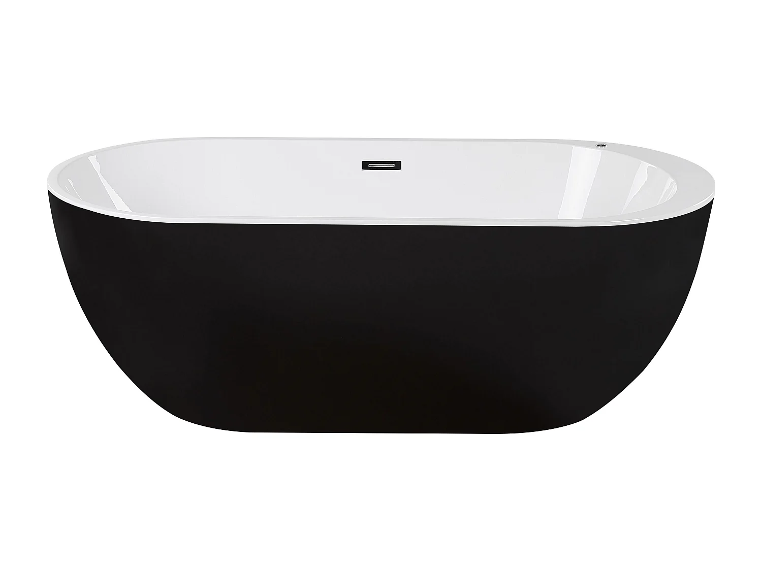 Bañera de hidromasaje independiente con LED NEVIS 170 x 80 cm Negro