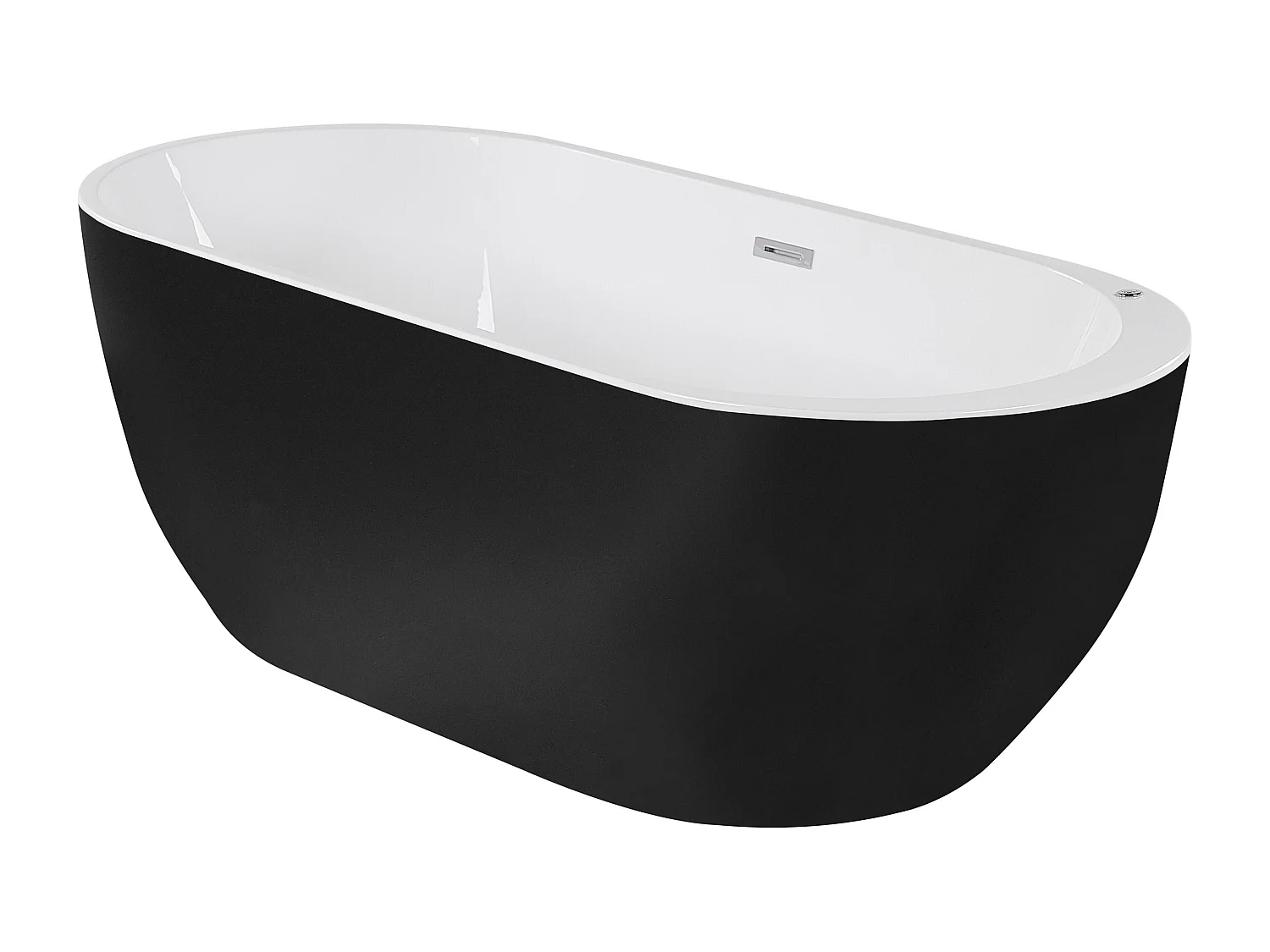 Bañera de hidromasaje independiente con LED NEVIS 170 x 80 cm Negro