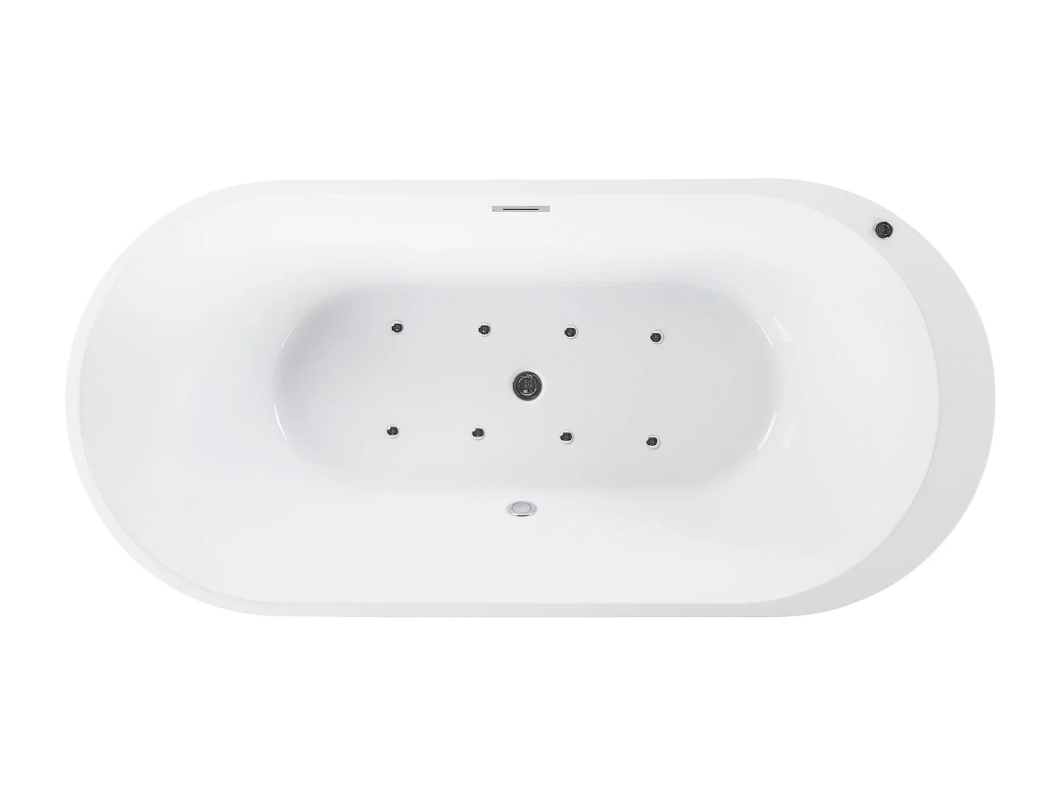 Bañera de hidromasaje independiente con LED NEVIS 170 x 80 cm Negro