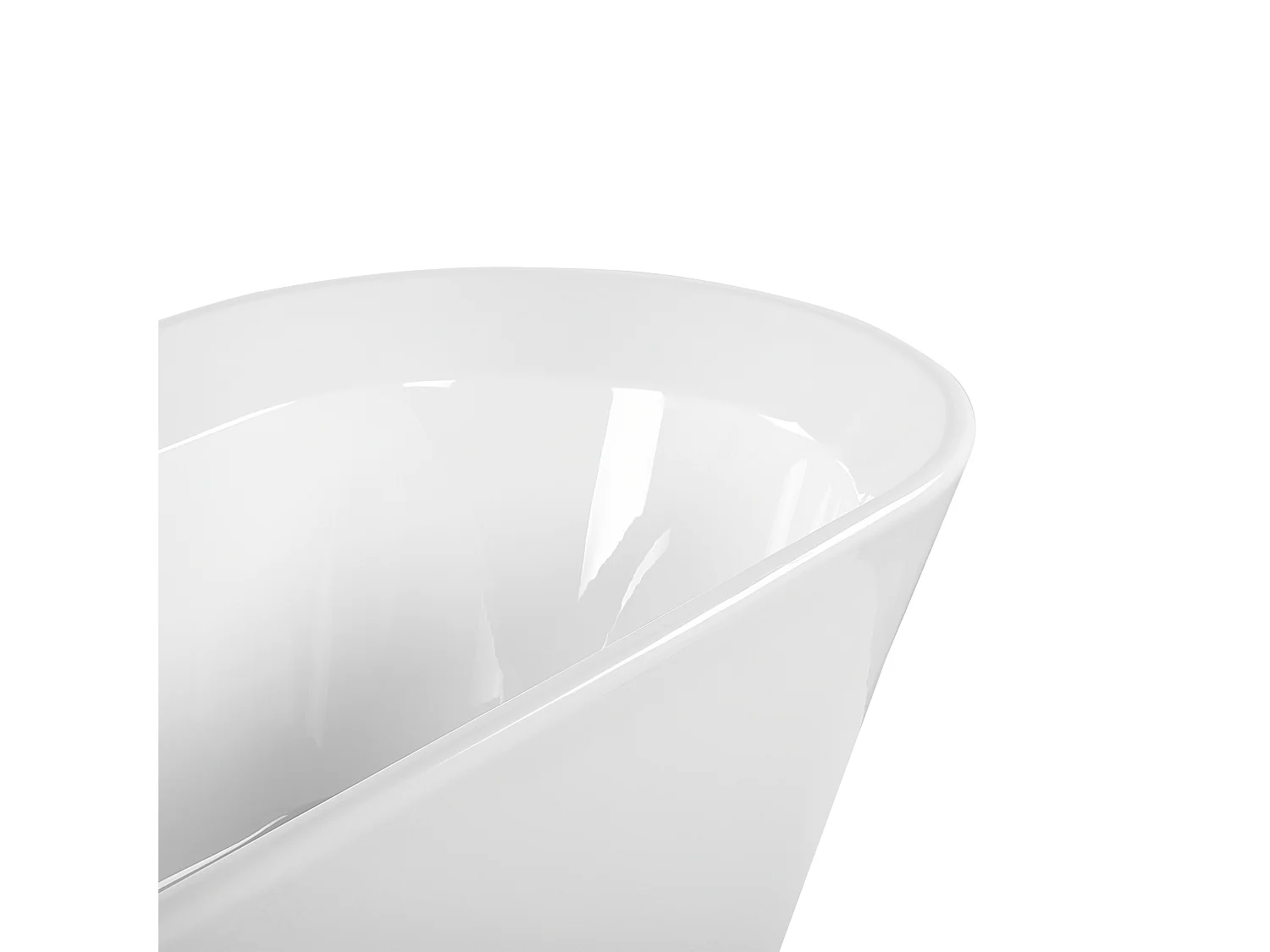 Schlichte Acryl Badewanne oval freistehend weiß mit Überlauf 170 x 80 cm Ovalle