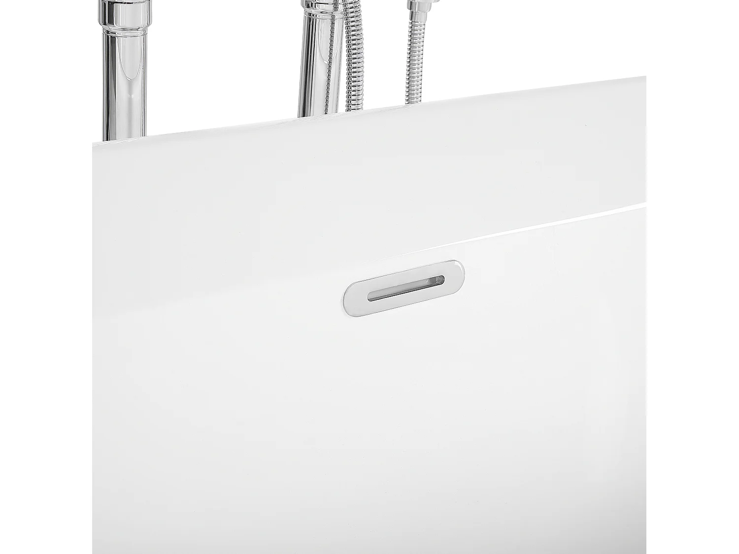 Schlichte Acryl Badewanne oval freistehend weiß mit Überlauf 170 x 80 cm Ovalle