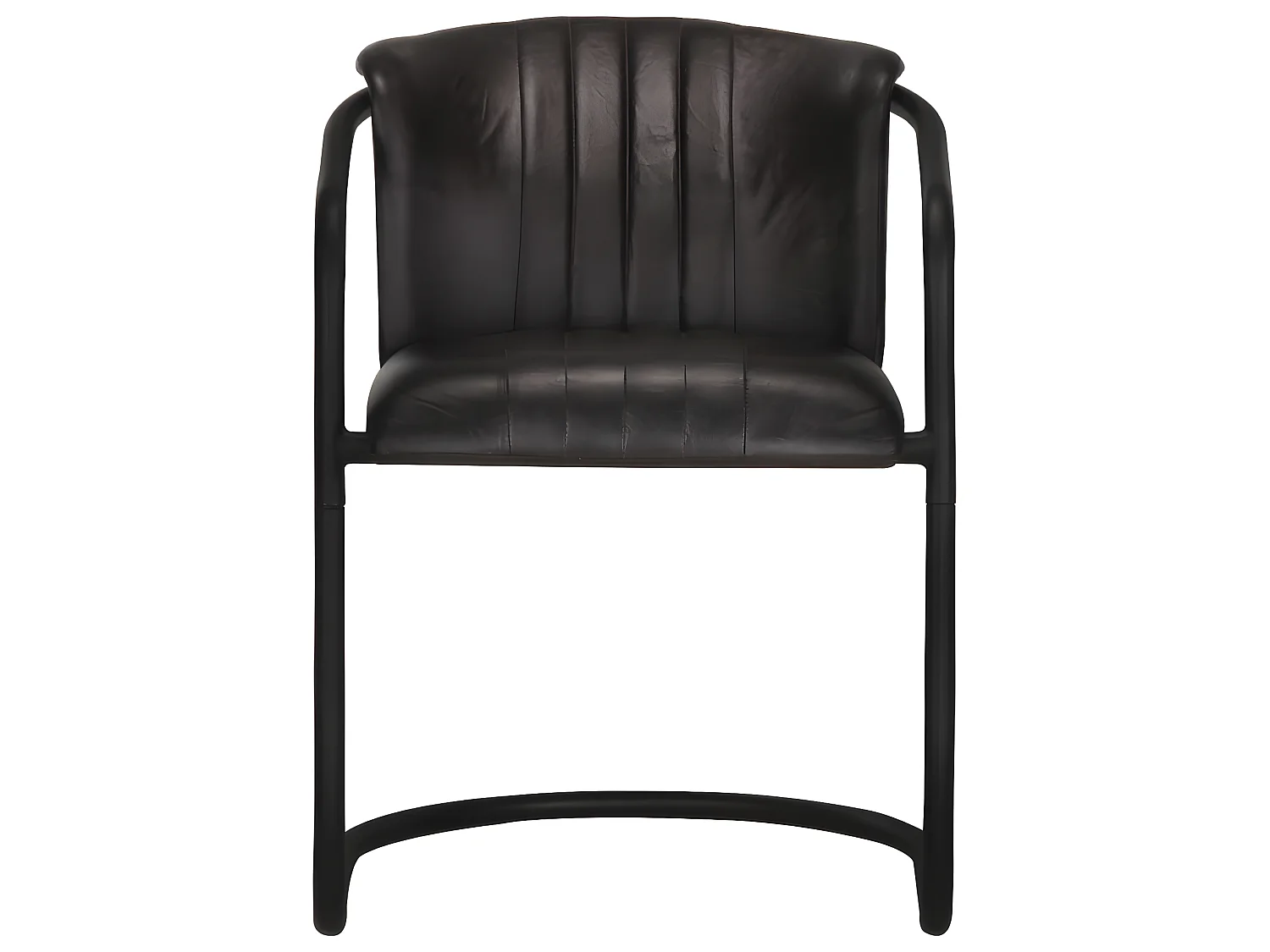 Chaises à manger lot de 2 noir cuir véritable