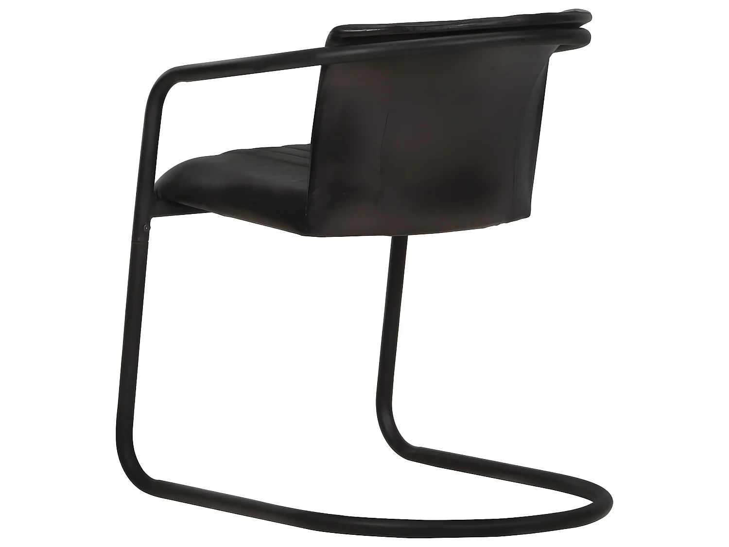 Chaises à manger lot de 2 noir cuir véritable