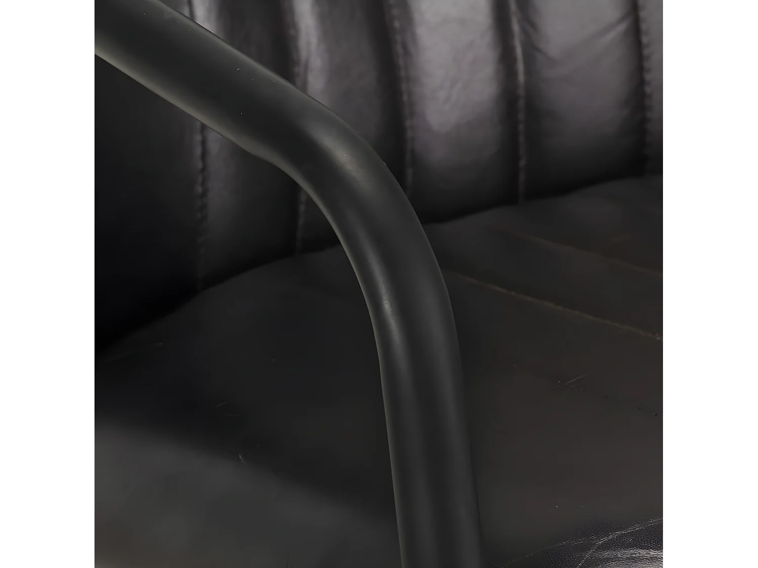 Chaises à manger lot de 2 noir cuir véritable