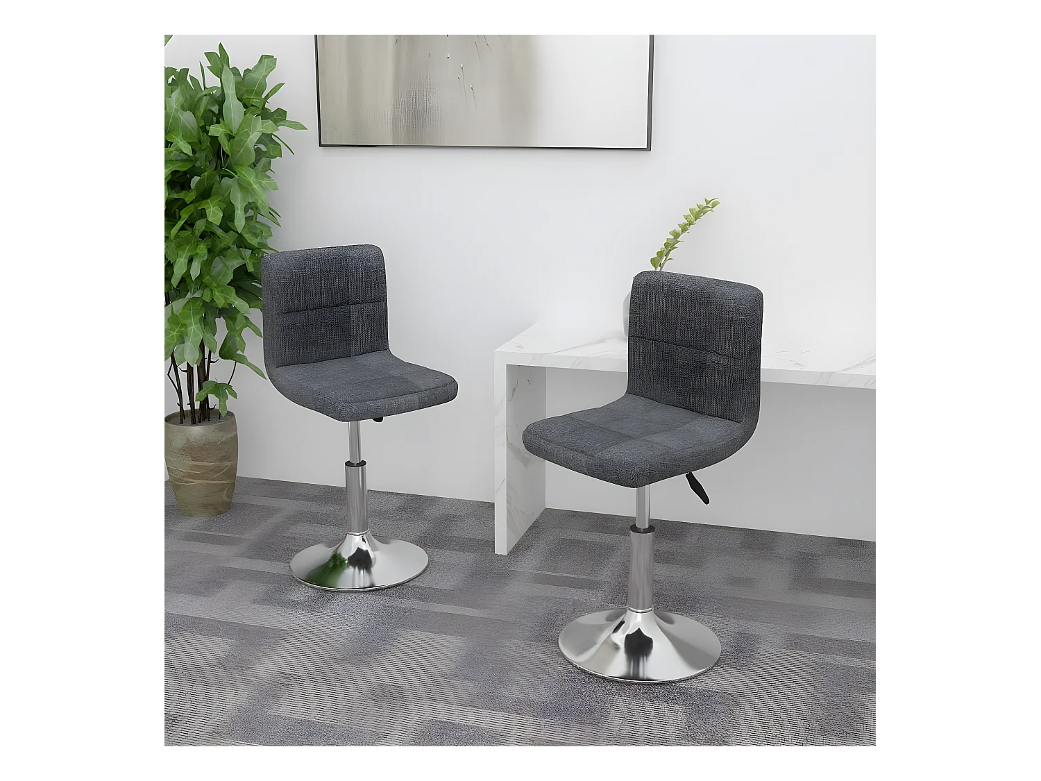 Chaises pivotantes à manger lot de 2 gris foncé tissu