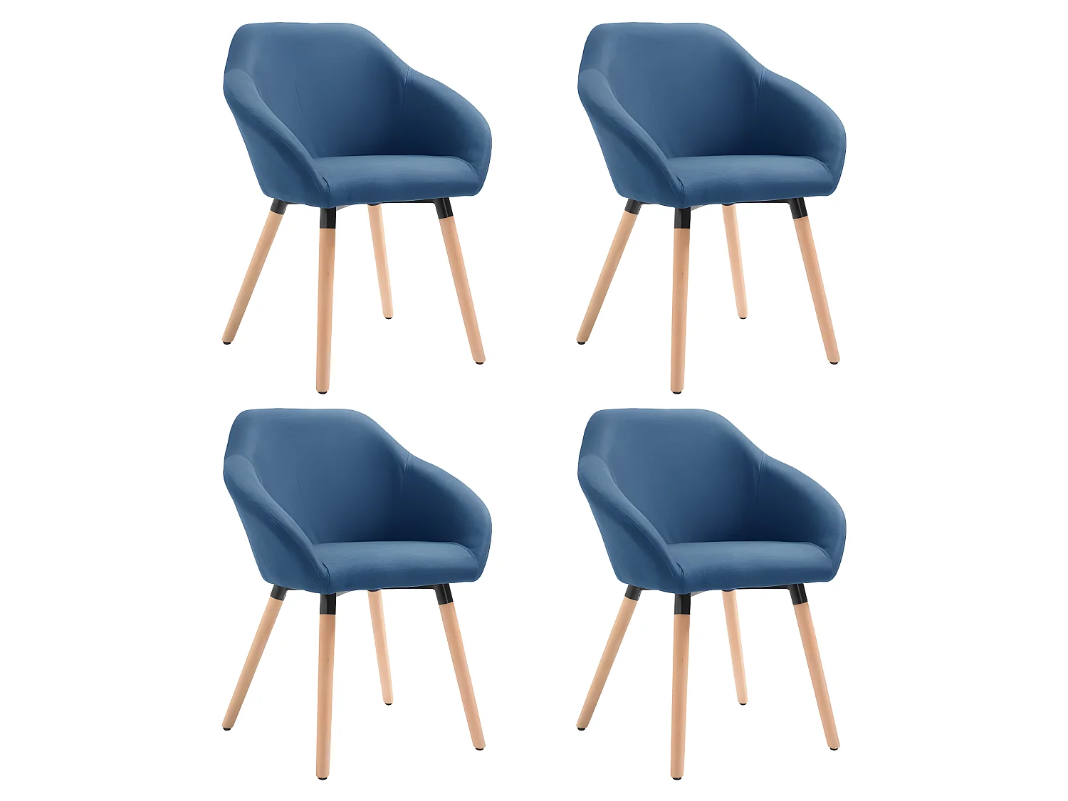 Esszimmerstühle 4 Stk. Blau Stoff