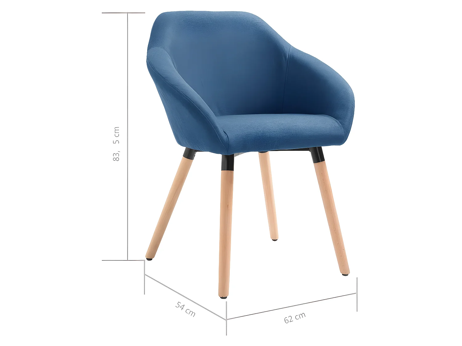 Esszimmerstühle 4 Stk. Blau Stoff