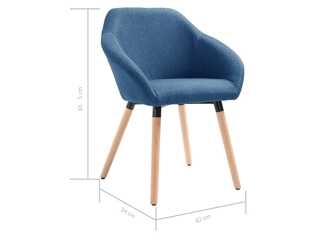 Esszimmerstühle 4 Stk. Blau Stoff