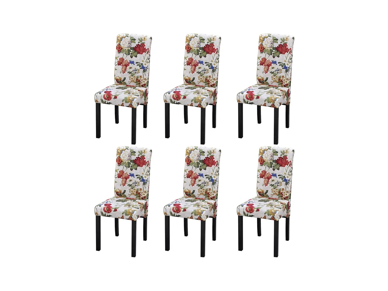 Chaises à manger lot de 6 multicolore tissu