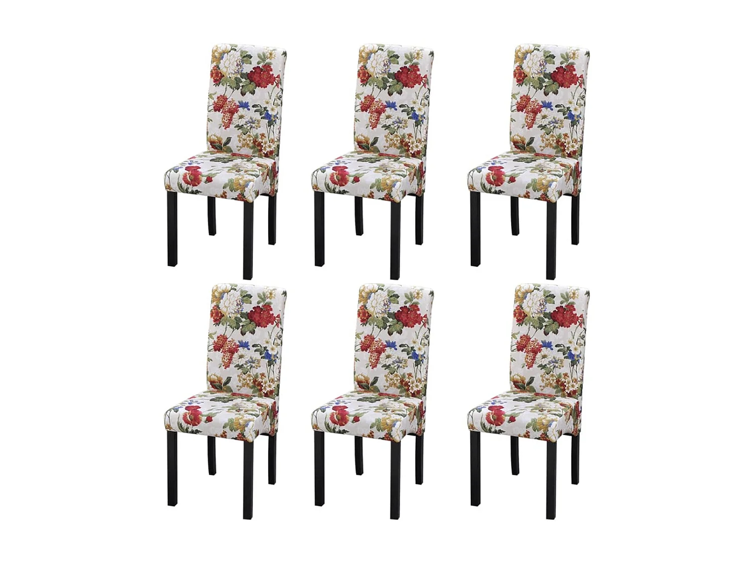 Chaises à manger lot de 6 multicolore tissu