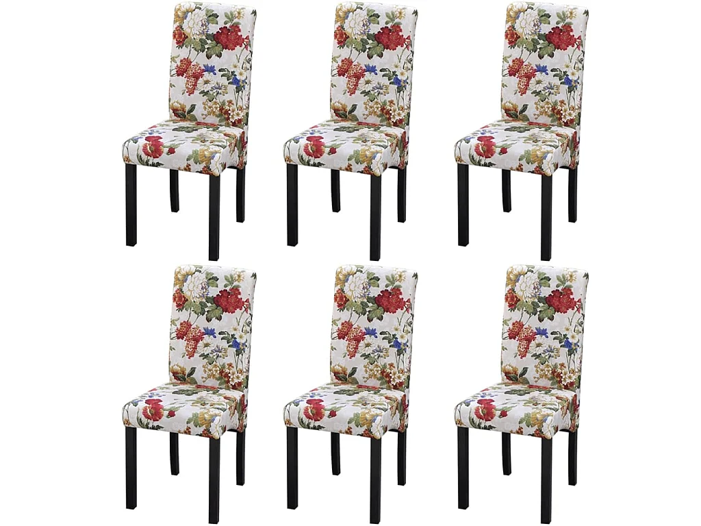 Chaises à manger lot de 6 multicolore tissu