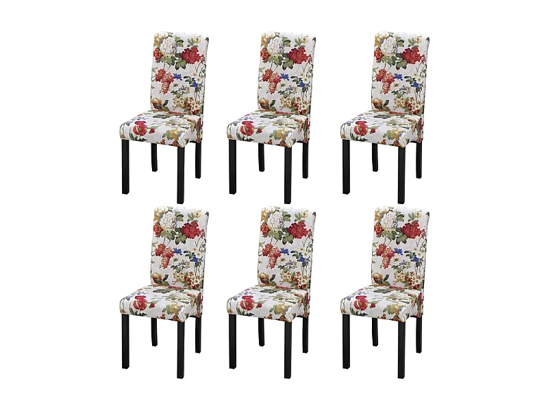 Chaises à manger lot de 6 multicolore tissu