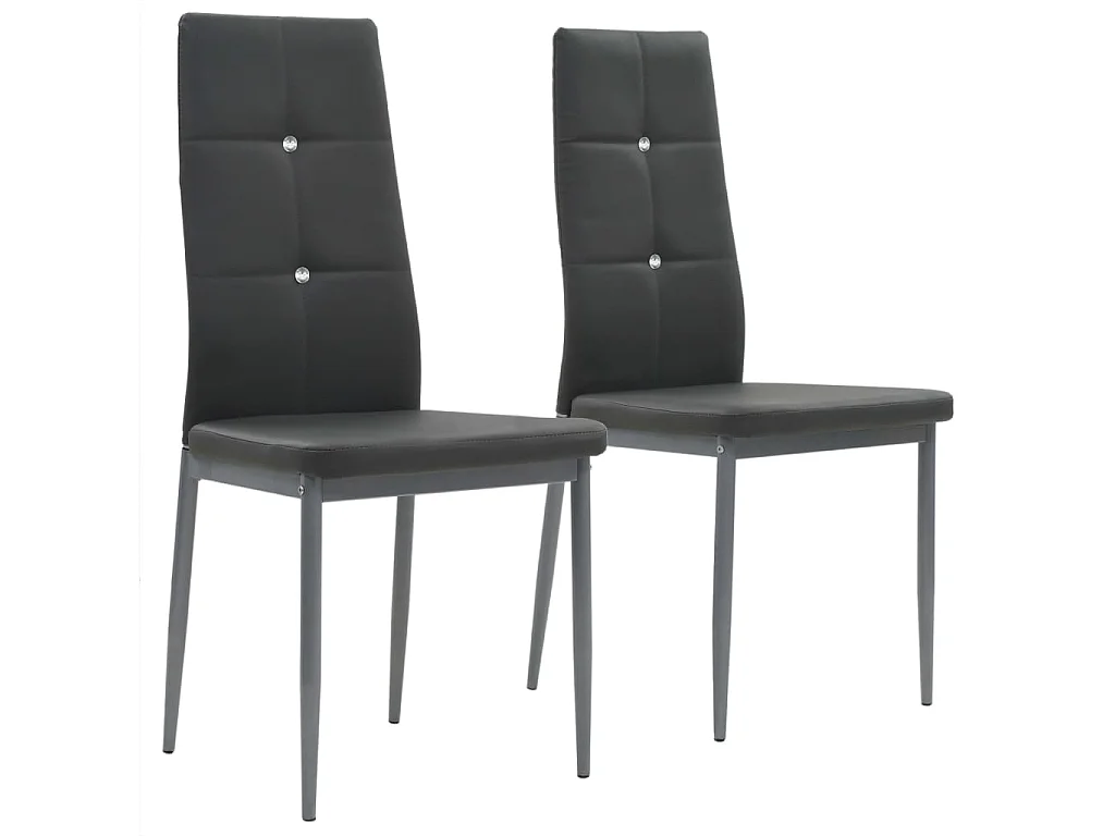 Chaises à manger lot de 2 gris similicuir