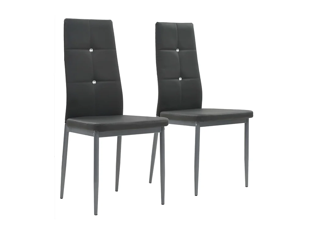 Chaises à manger lot de 2 gris similicuir