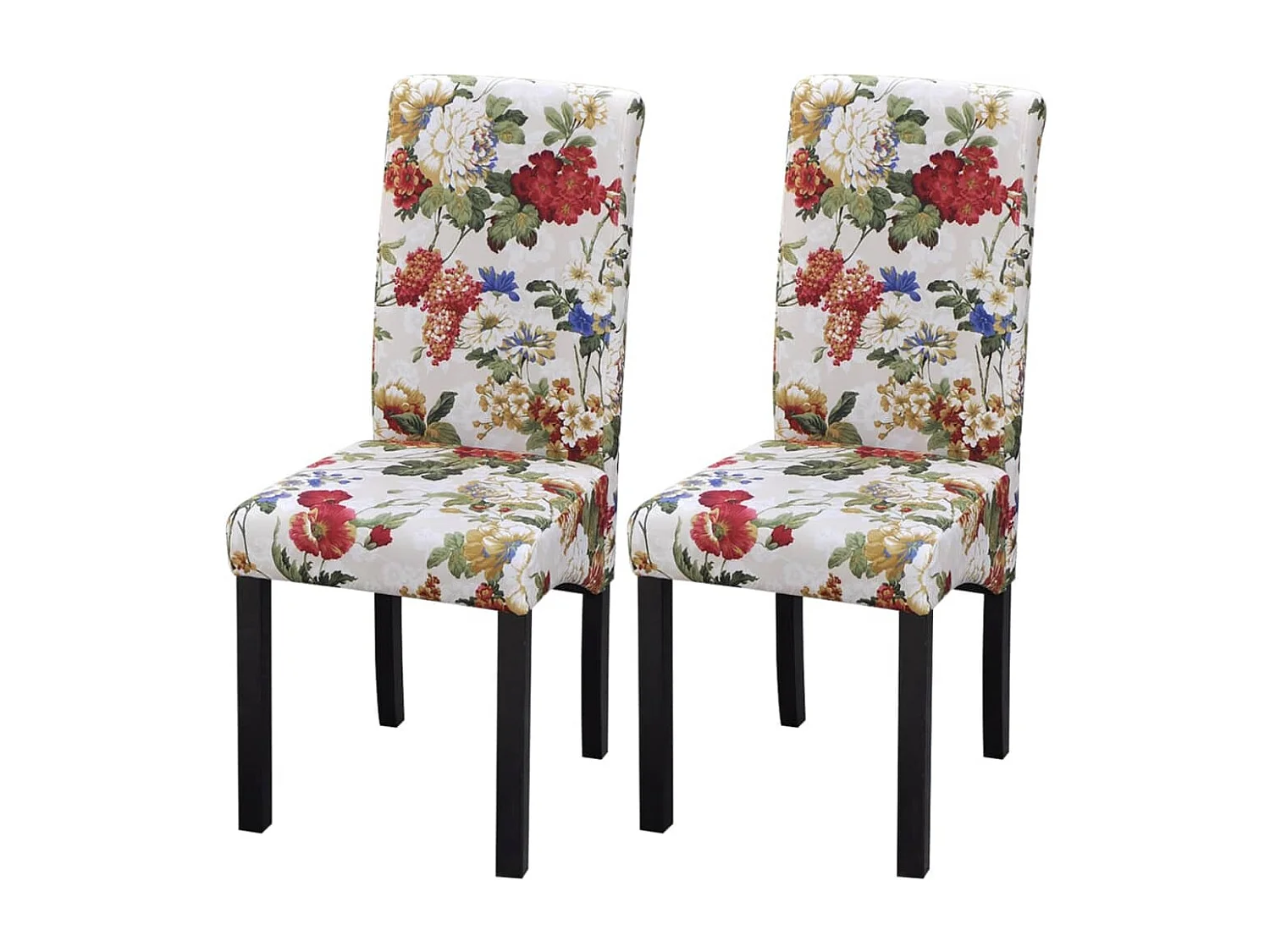 Sillas de comedor 2 unidades tela multicolor