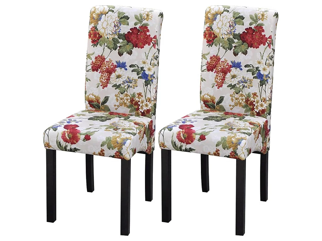 Chaises à manger lot de 2 multicolore tissu