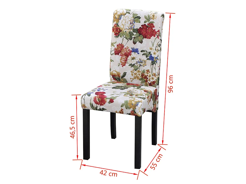 Chaises à manger lot de 2 multicolore tissu