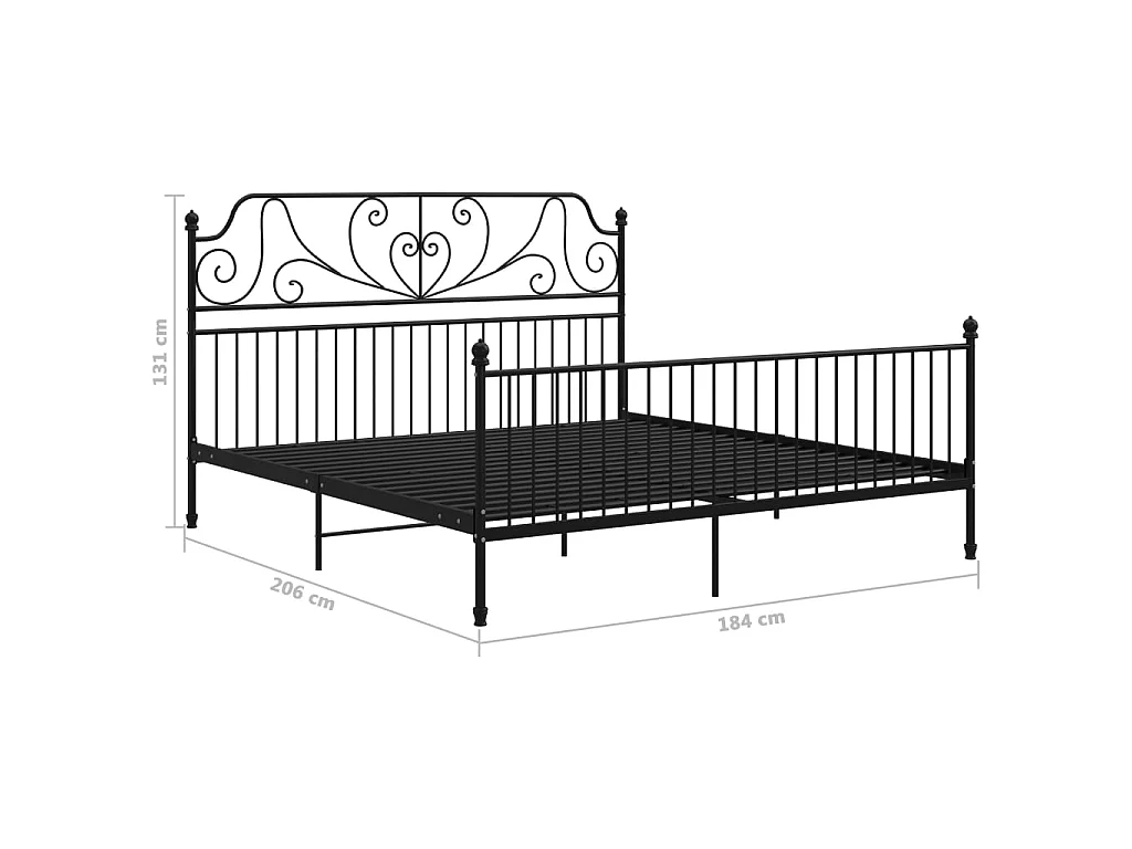 Bedframe metaal zwart 180x200 cm