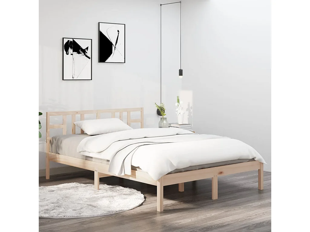 Bedframe massief hout 140x190 cm