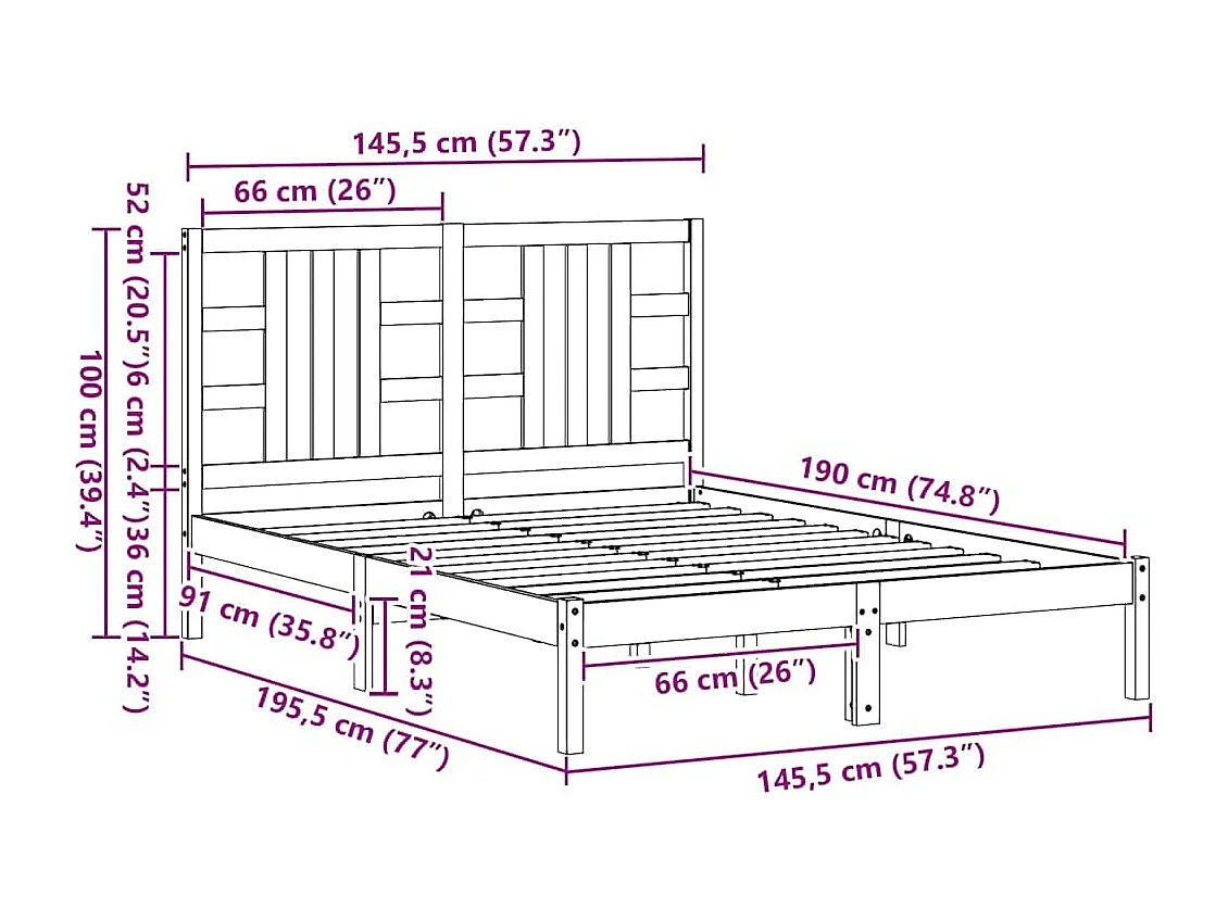 Giroletto in Legno Massello 140x190 cm