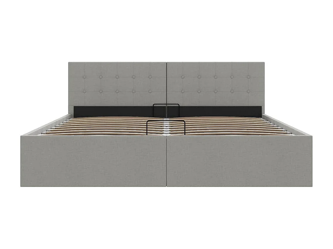 Bedframe met hydraulische opslag stof lichtgrijs 160x200 cm