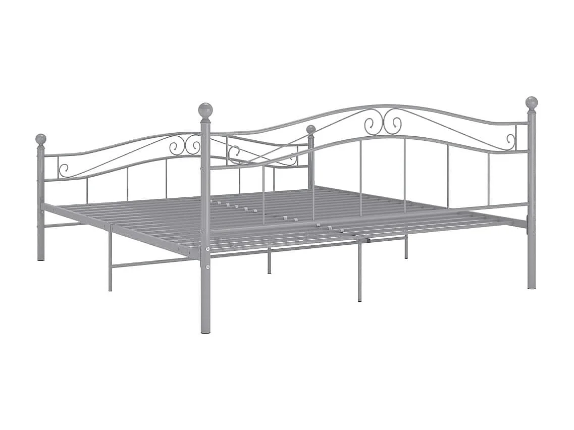 Bett Grau Metall 160x200 cm