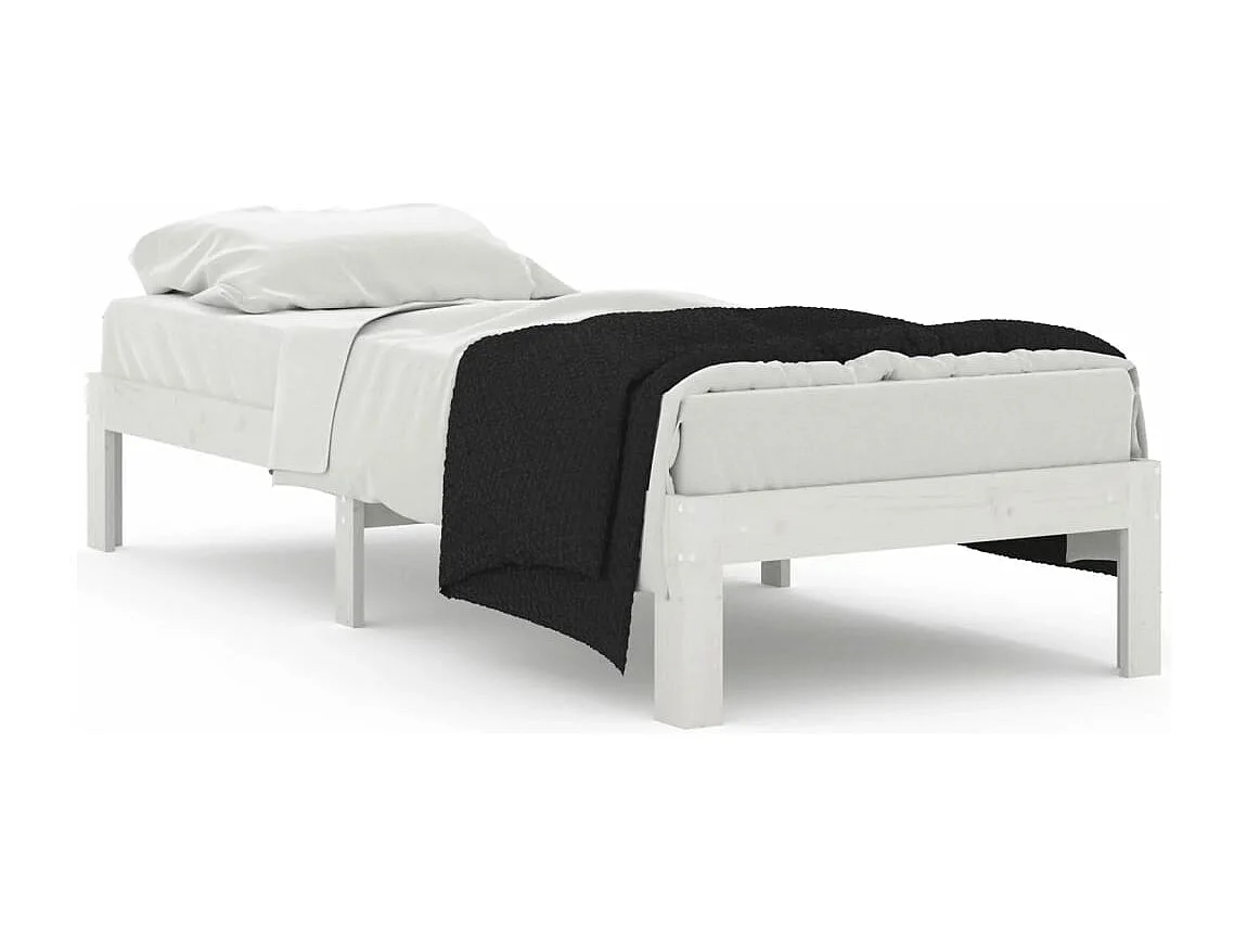 Cadre de lit sans matelas blanc 75x190 cm
