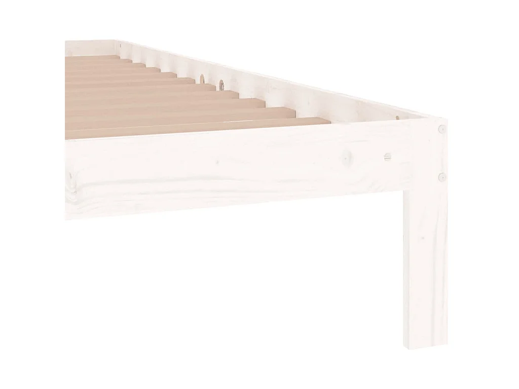 Cadre de lit sans matelas blanc 75x190 cm