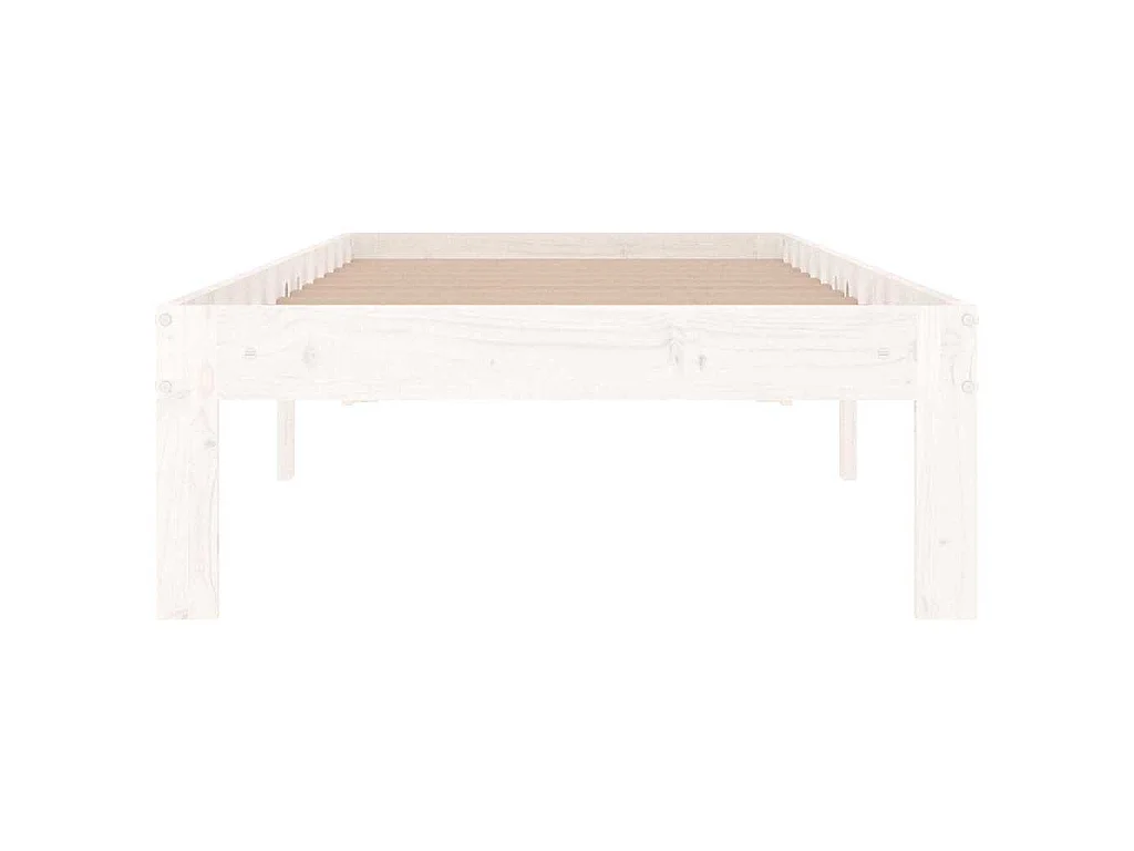 Cadre de lit sans matelas blanc 75x190 cm