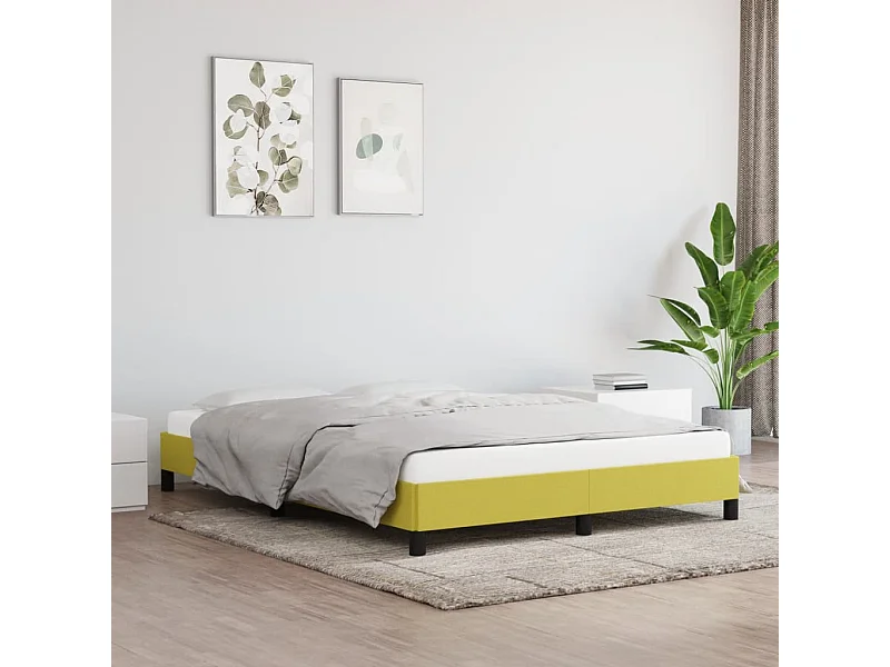 Cadre de lit sans matelas vert 140x200 cm tissu