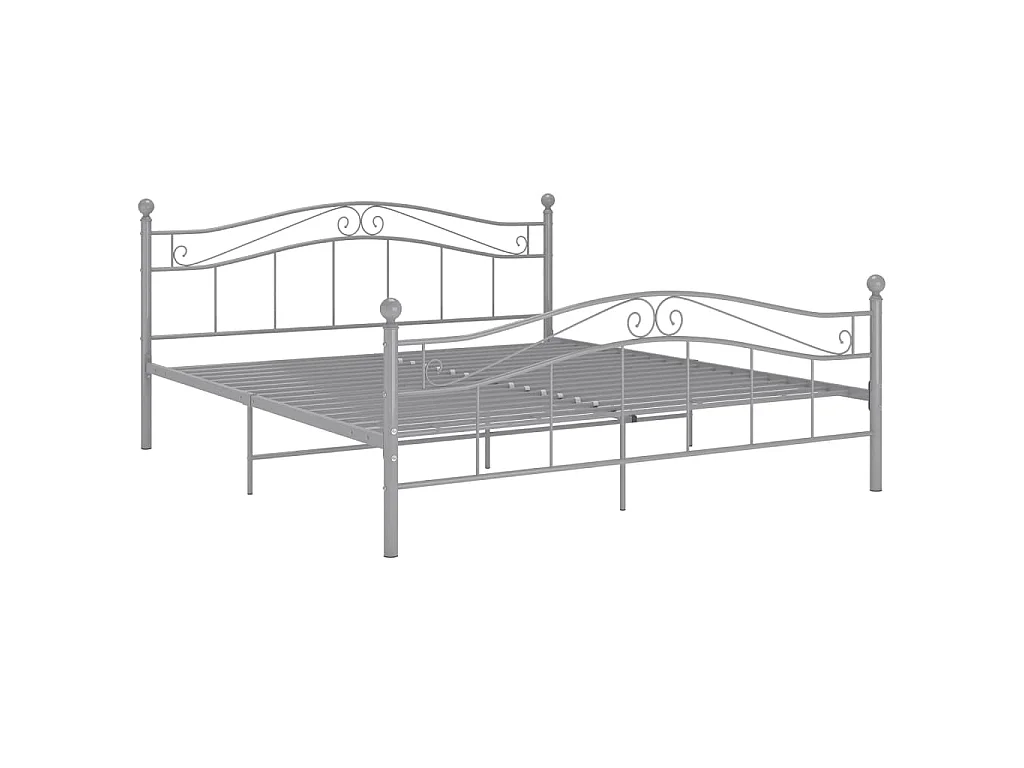 Cadre de lit Gris Métal 180x200 cm