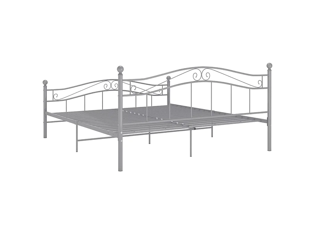 Cadre de lit Gris Métal 180x200 cm