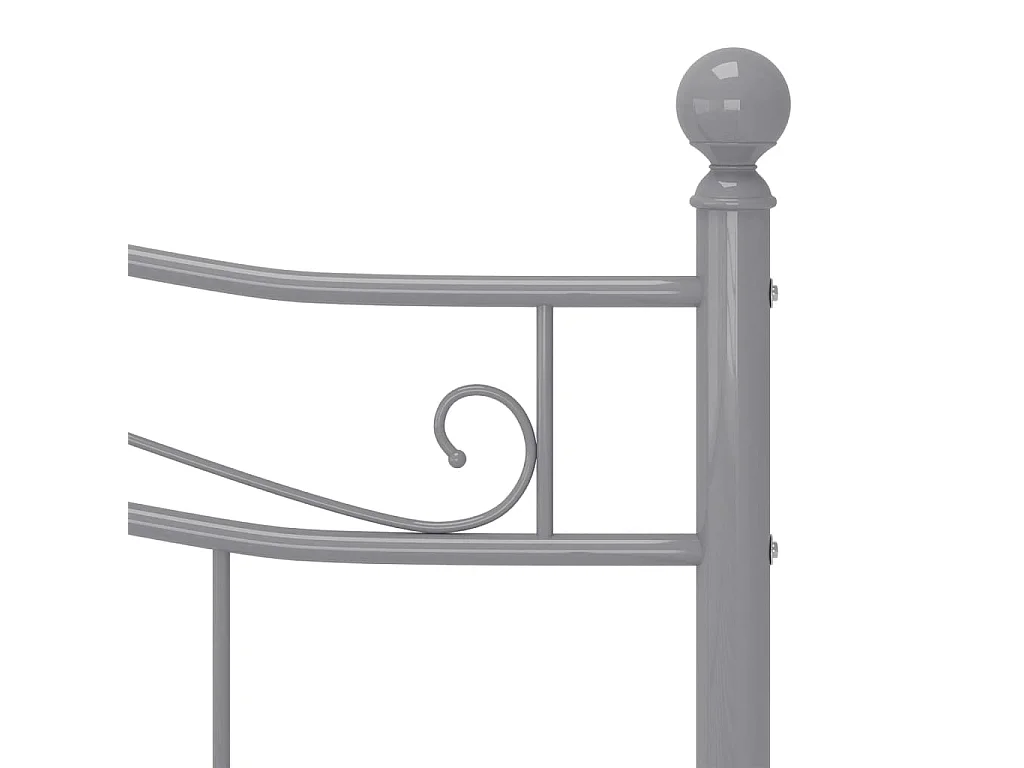 Cadre de lit Gris Métal 180x200 cm