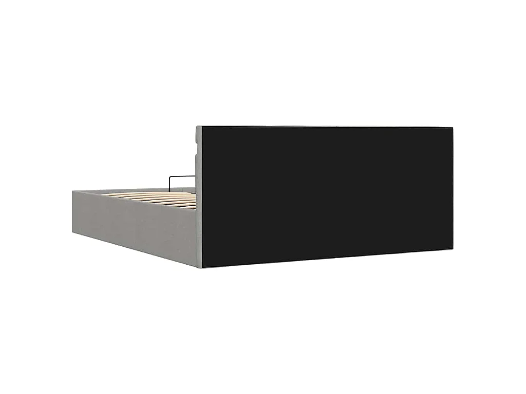 Bett mit Bettkasten Hydraulisch LED Hellgrau Stoff 160x200 cm