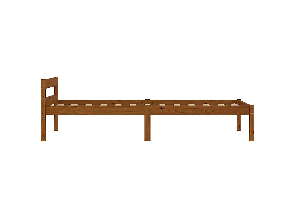 Cadre de lit sans matelas Marron miel Bois pin massif 90x200 cm