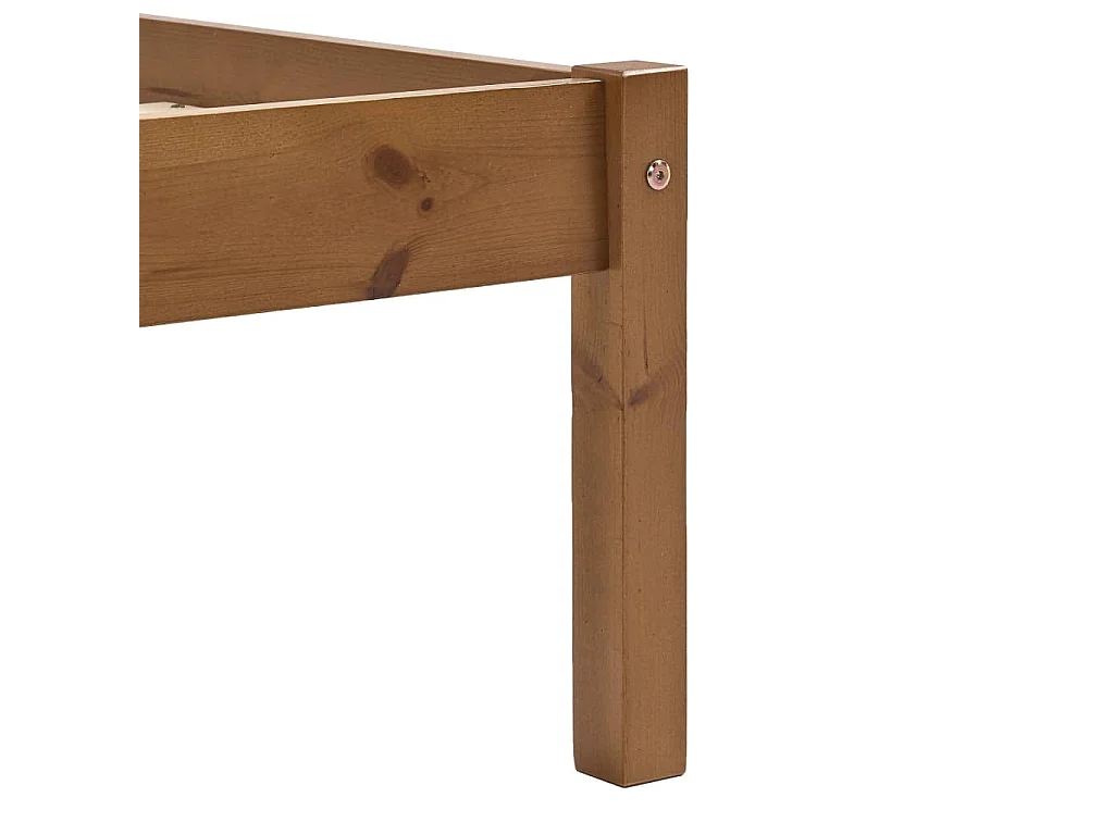 Cadre de lit sans matelas Marron miel Bois pin massif 90x200 cm