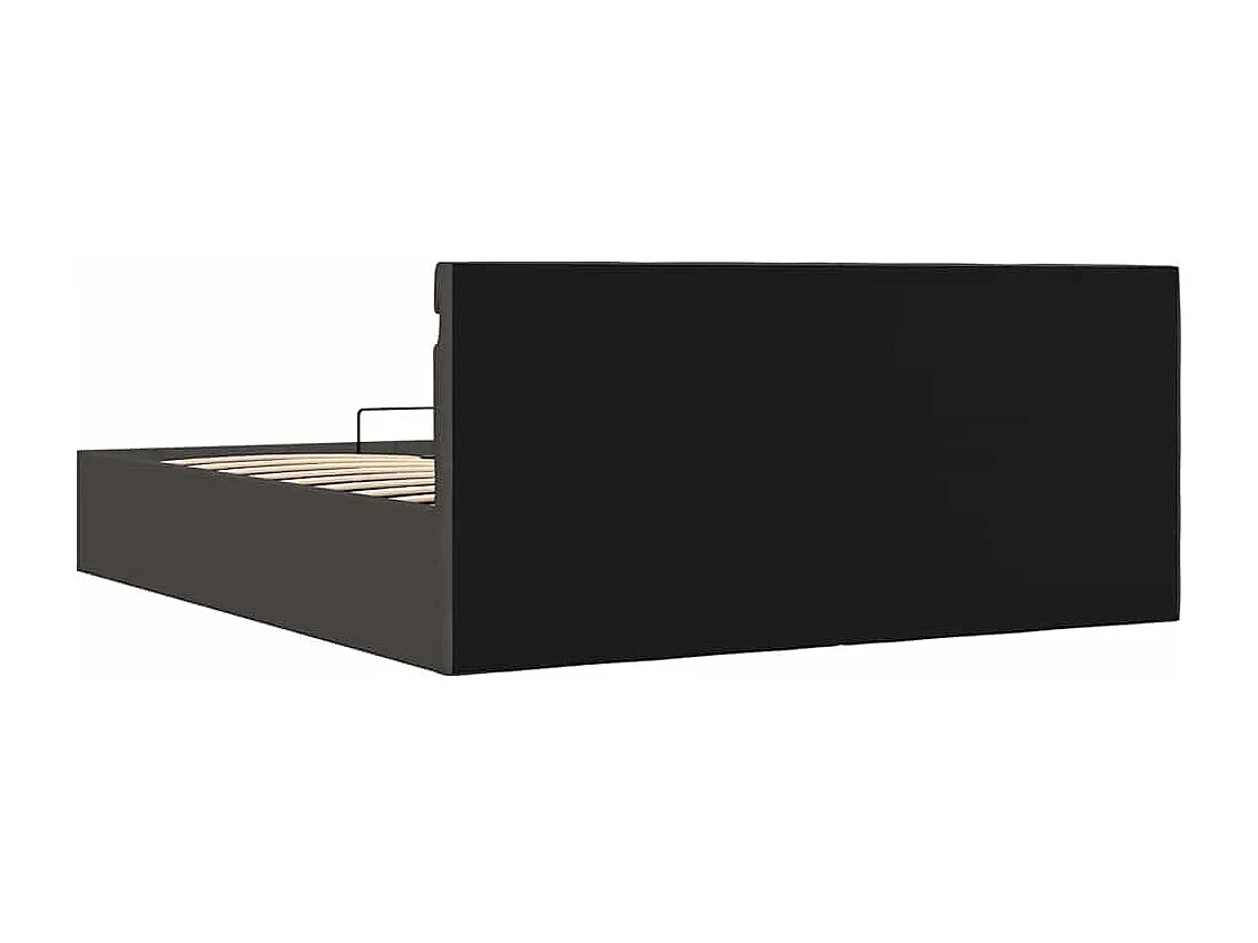 Giroletto con Contenitore e LED Grigio Scuro Tessuto 100x200 cm