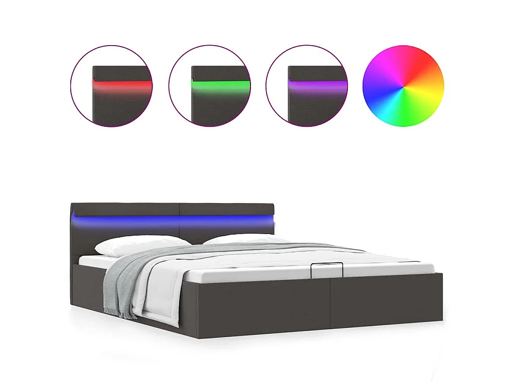 Cadre de lit à rangement hydraulique sans matelas 160x200 cm