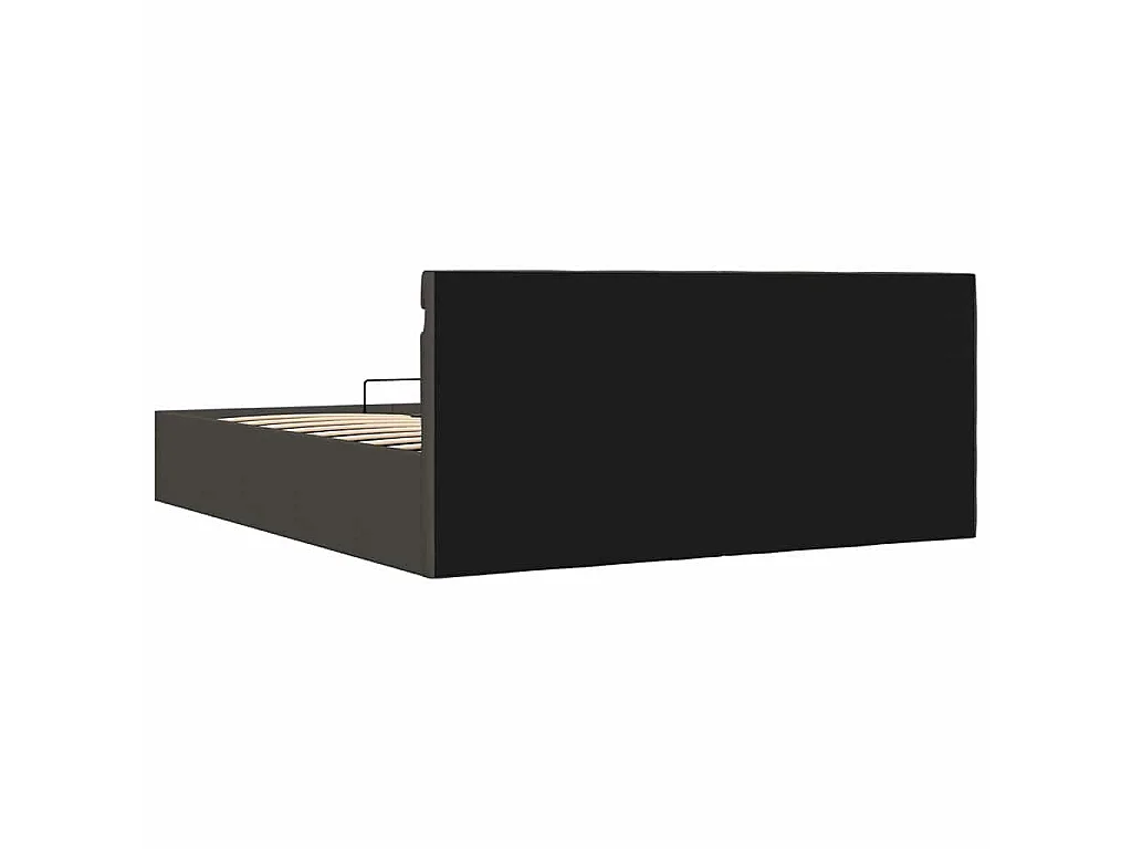 Stauraumbett Hydraulisch mit LED Dunkelgrau Stoff 160×200 cm