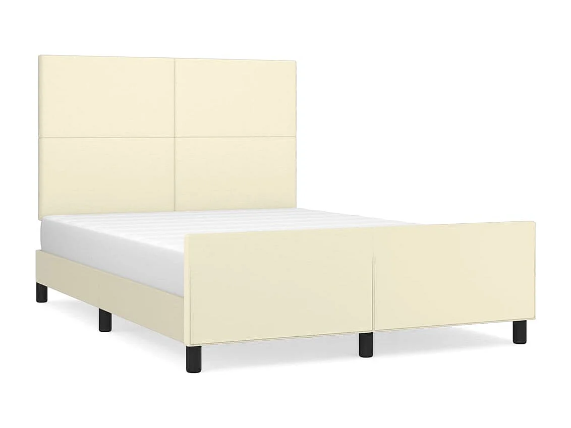Cadre de lit sans matelas crème 140x190 cm similicuir