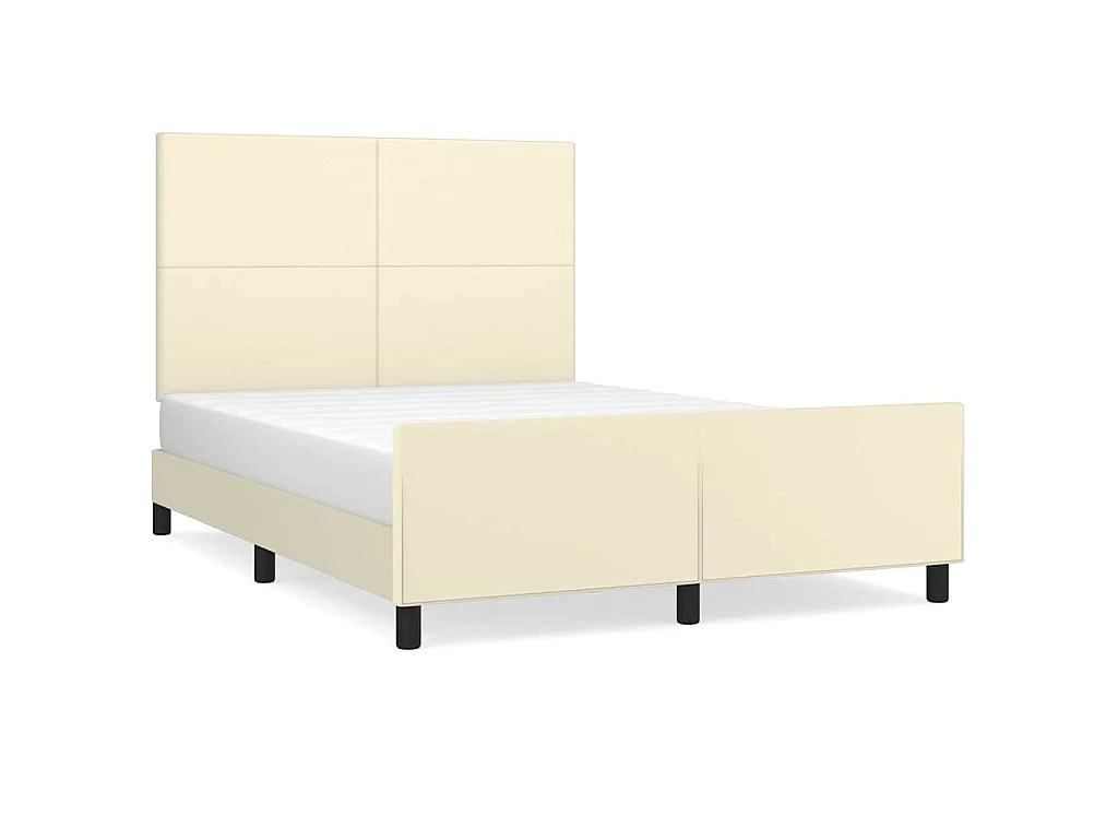 Cadre de lit sans matelas crème 140x190 cm similicuir
