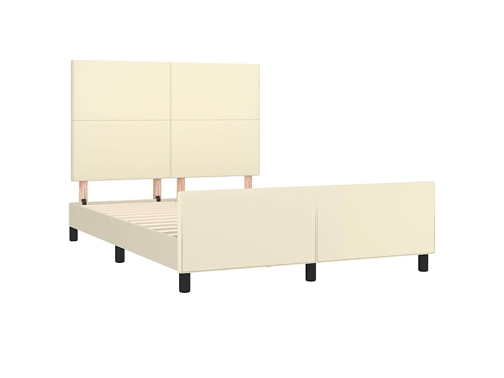Cadre de lit sans matelas crème 140x190 cm similicuir