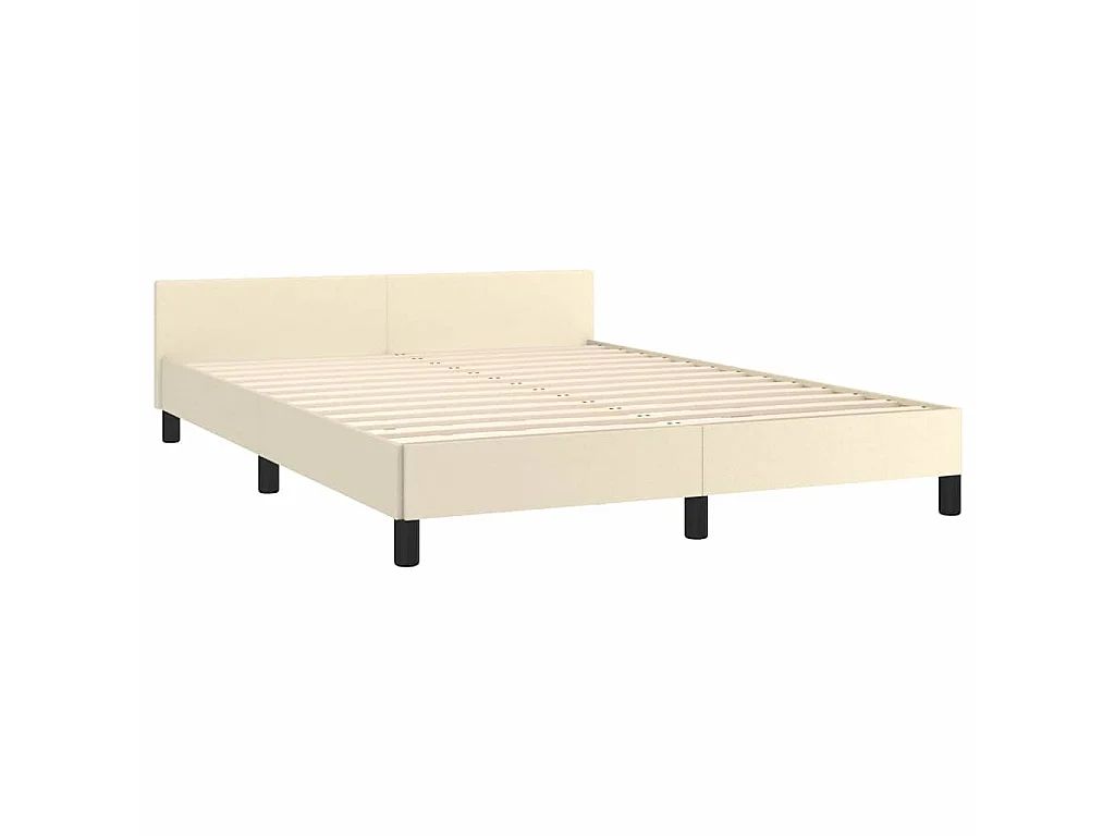 Cadre de lit sans matelas crème 140x190 cm similicuir