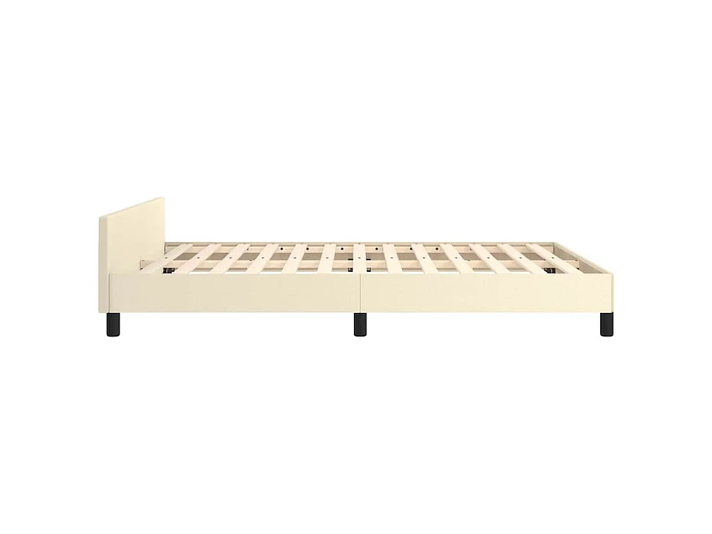 Cadre de lit sans matelas crème 140x190 cm similicuir