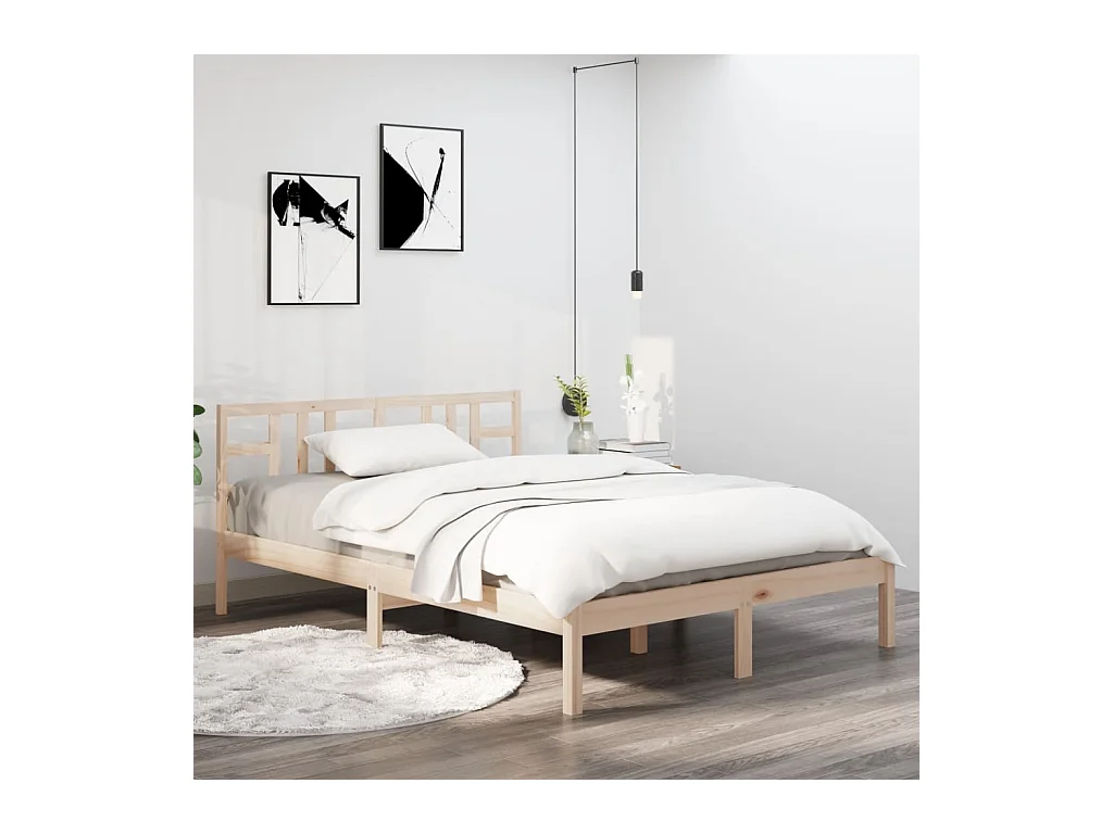 Cadre de lit sans matelas 140x200 cm bois massif
