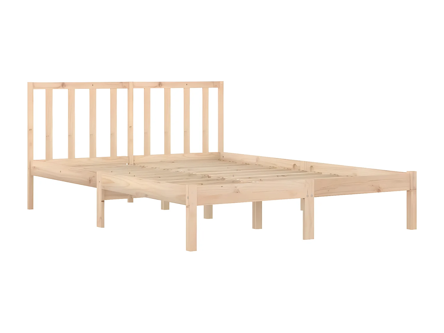 Cadre de lit sans matelas bois de pin massif 140x190 cm