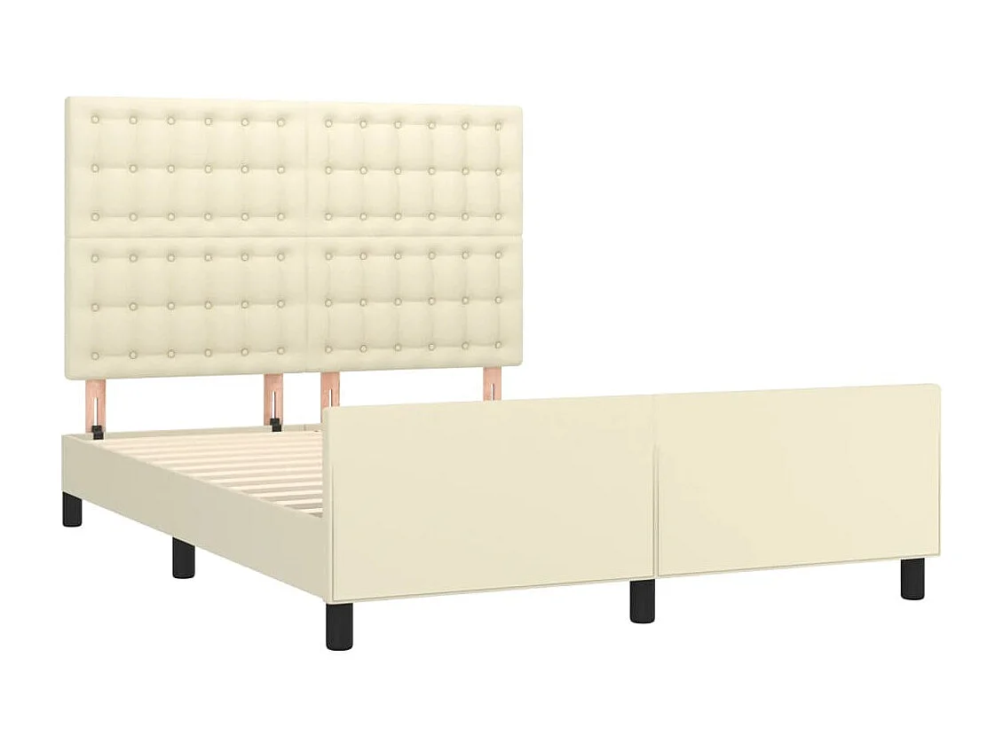 Cadre de lit sans matelas crème 140x190 cm similicuir