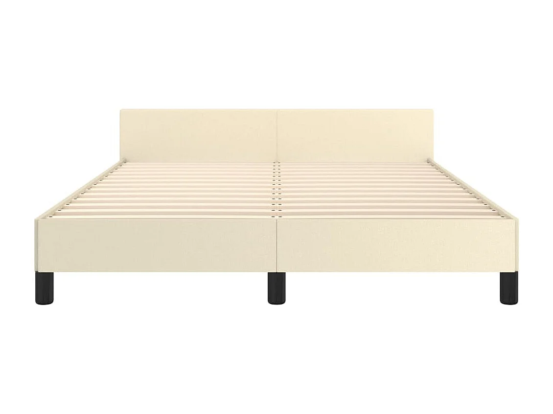 Cadre de lit sans matelas crème 140x190 cm similicuir