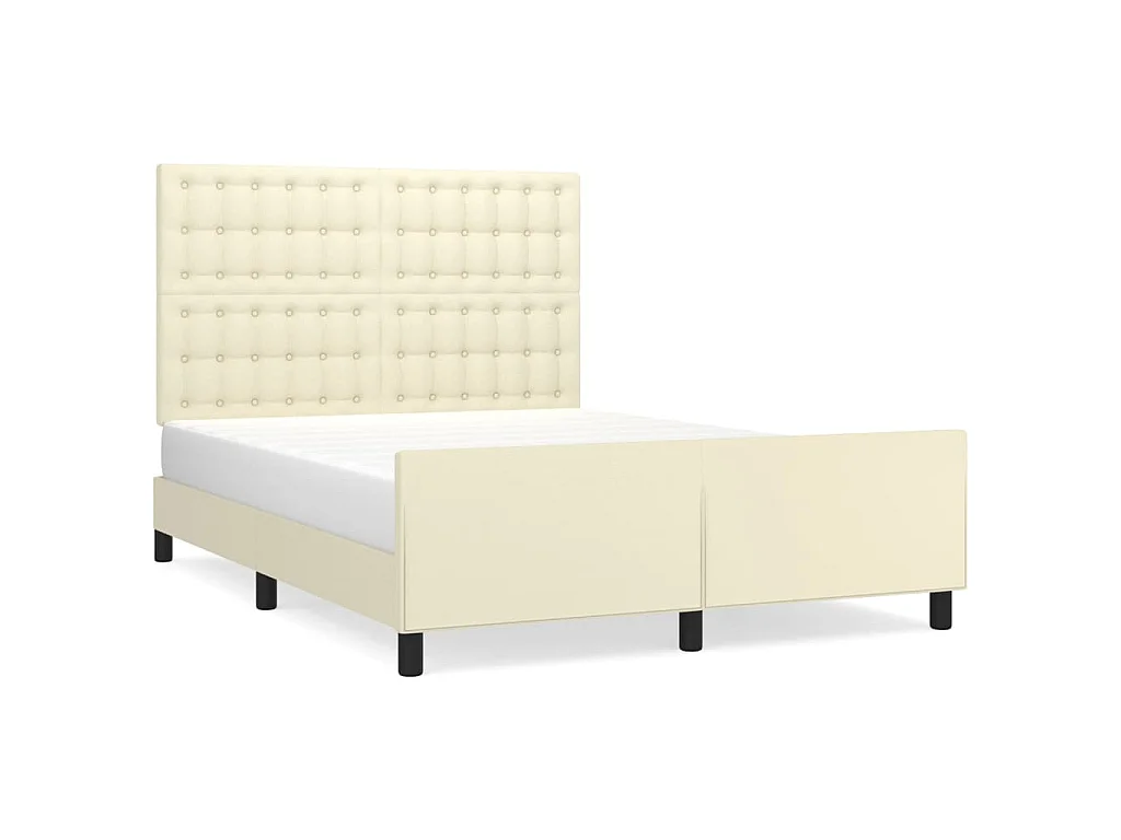 Cadre de lit sans matelas crème 140x190 cm similicuir